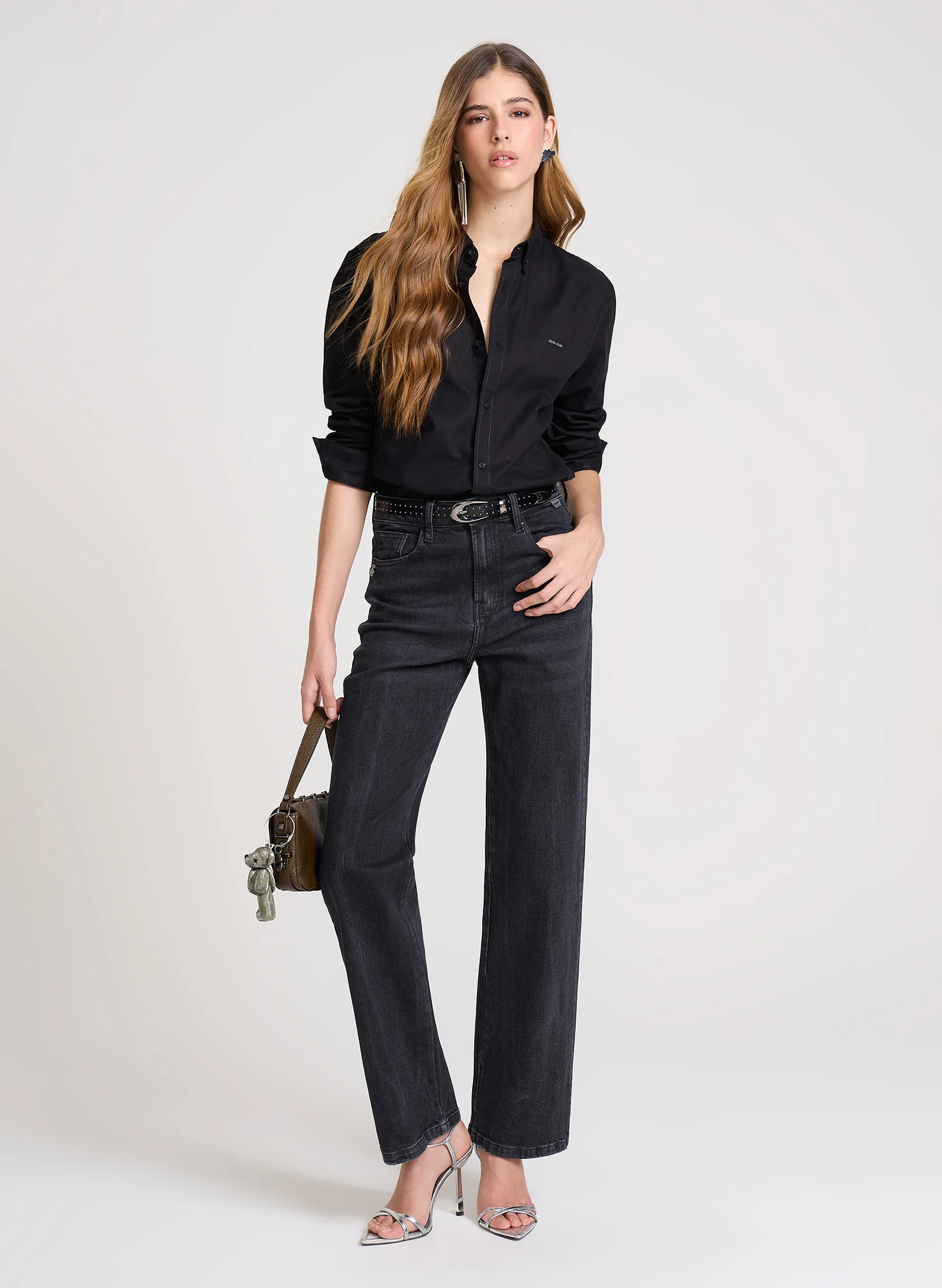 Calça Jeans Reta Black Estonada