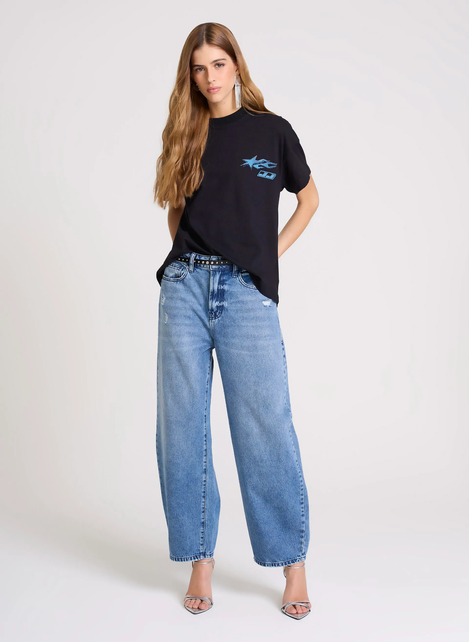 Calça Jeans Slouchy com Puídos