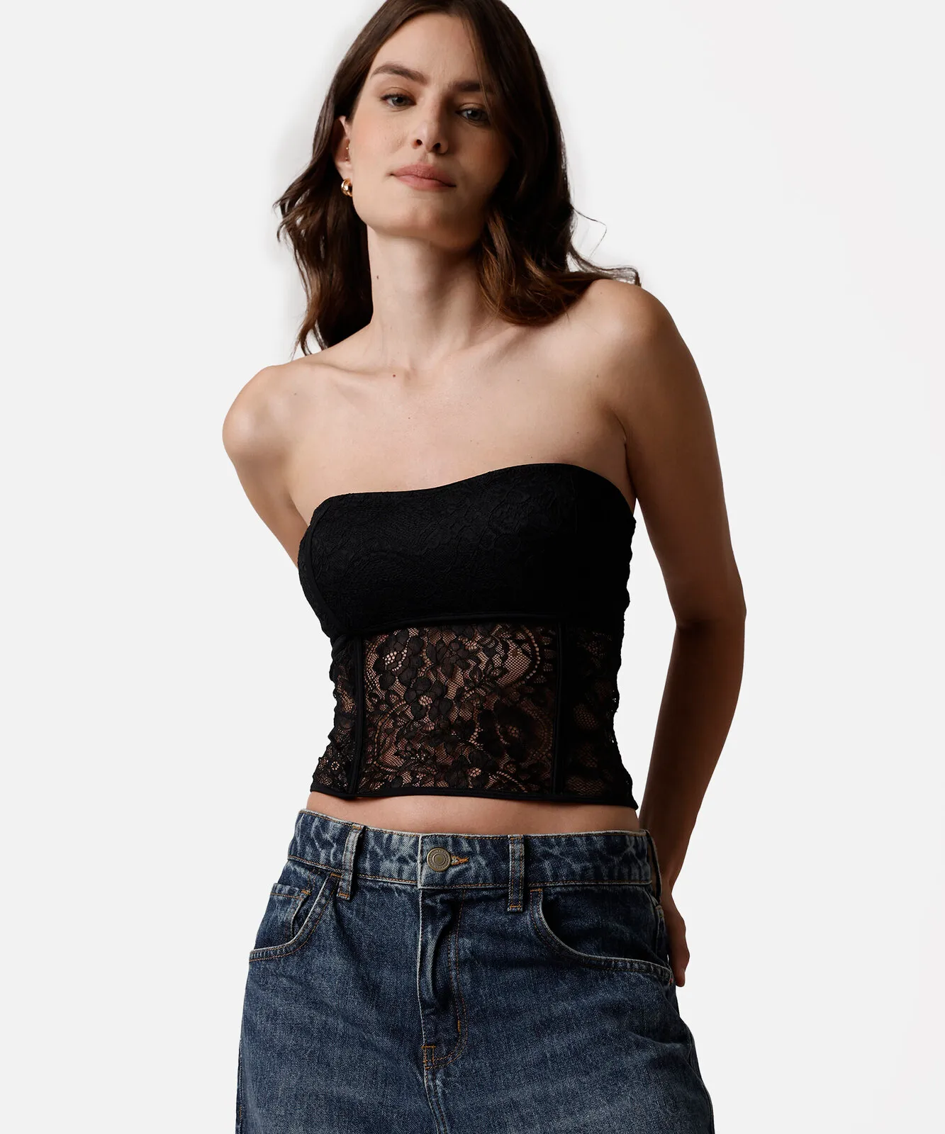 Corset em Renda Preta